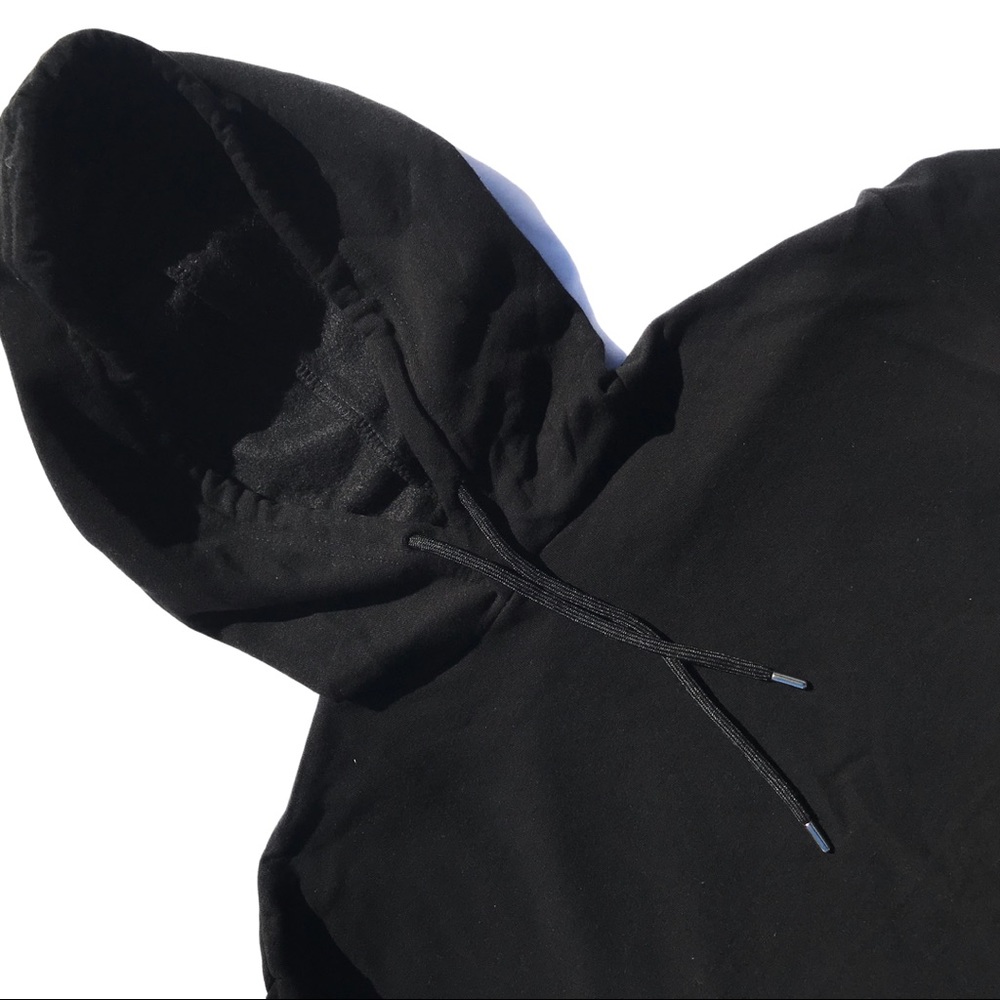Nasty Gal Black Drawstring Hoodie - Size 6 (M)